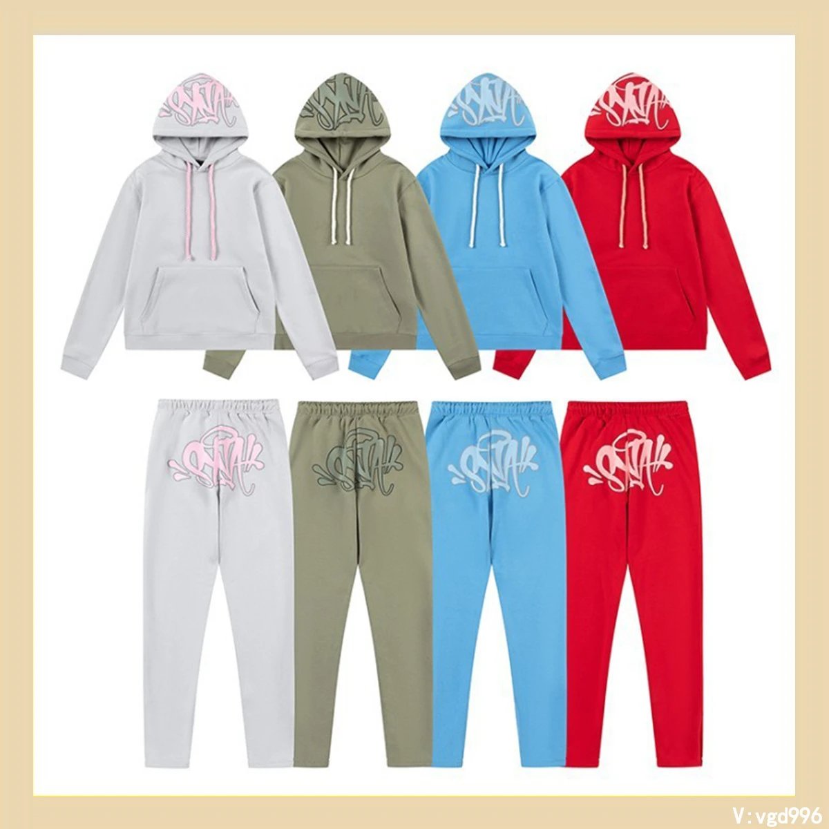 European and American hip-hop street hoodie + long pants set  